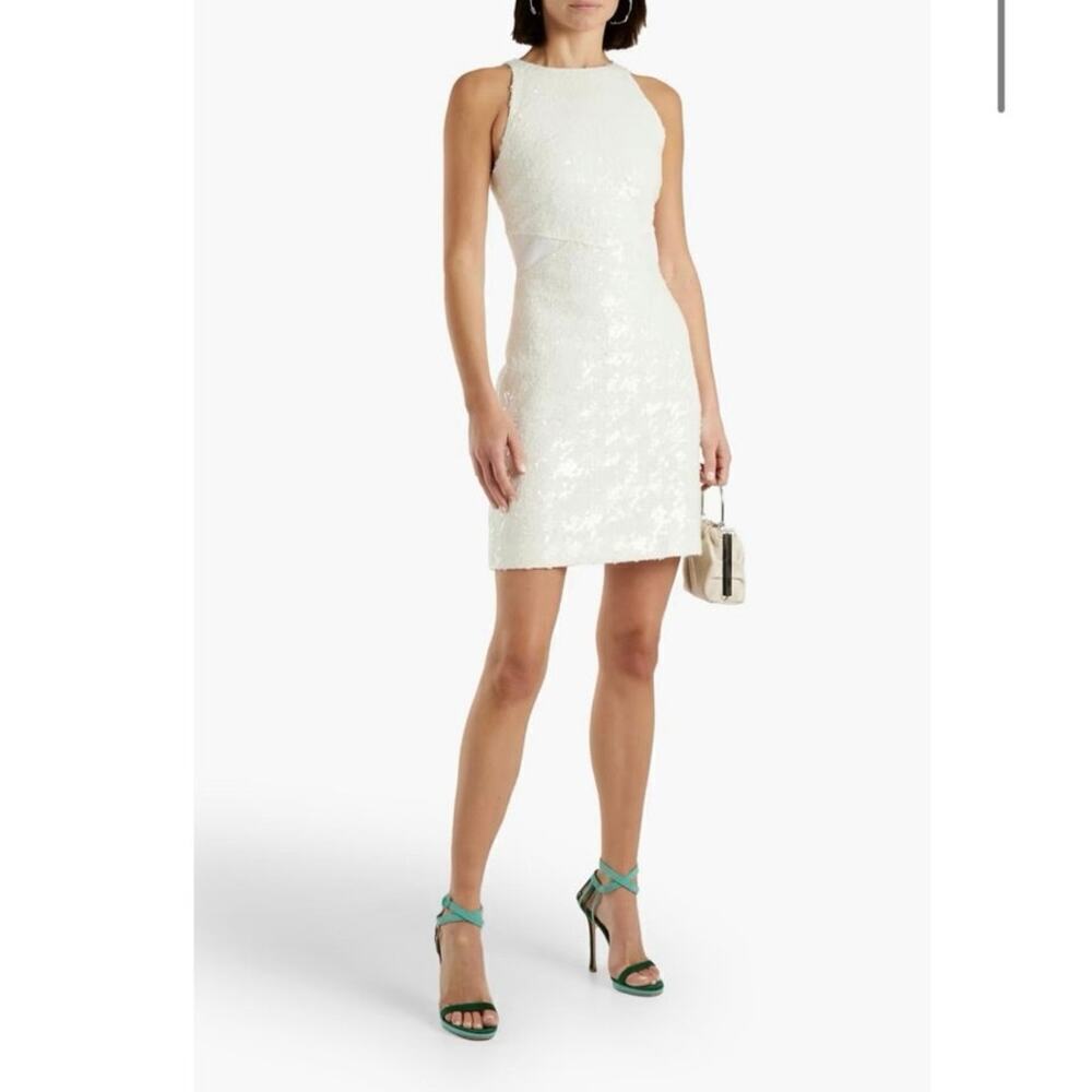 Derek Lam 10 Crosby Sequin Shift Dress Sleeveless White Women's Size 8 NWOT
